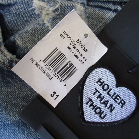 NWT Mother Superior Trickster Ankle in Cryin' On Holy Ground Straight Jeans 31 - Picture 4 of 6